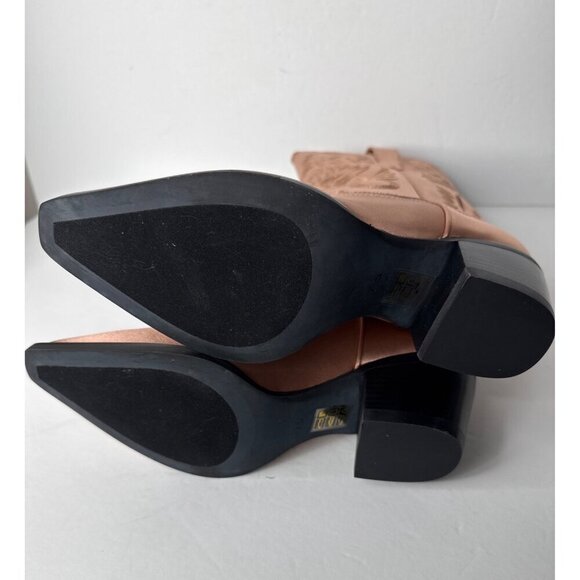 Free People Jeffrey Campbell Dagget Western Boots Mauve Pink Satin Size 7.5 NIB - Picture 6 of 6